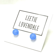 Load image into Gallery viewer, Sapphire Blue Frosted Lucite Mini Ball Stud Earrings