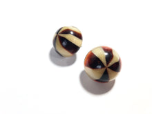 Load image into Gallery viewer, Brown &amp; Beige Caramel Candy Retro Button Stud Earrings
