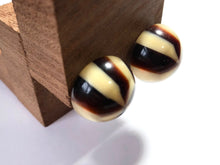 Load image into Gallery viewer, Brown &amp; Beige Caramel Candy Retro Button Stud Earrings