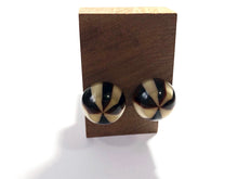 Load image into Gallery viewer, Brown &amp; Beige Caramel Candy Retro Button Stud Earrings