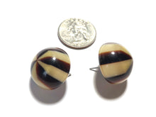 Load image into Gallery viewer, Brown &amp; Beige Caramel Candy Retro Button Stud Earrings