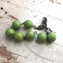 Load image into Gallery viewer, Lime Green Lucite Bubble Stations Bracelet