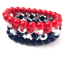 Load image into Gallery viewer, Americana Star Stack and Stretch Bracelet Set