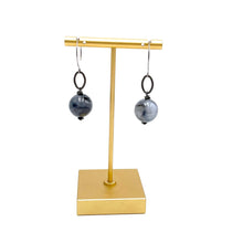 Load image into Gallery viewer, Marbled Gray Deco Link Earrings