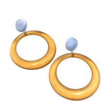 Load image into Gallery viewer, Smoke &amp; Blue Moonglow Iris Earrings