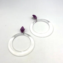 Load image into Gallery viewer, Clear &amp; Lilac Moonglow Iris Earrings