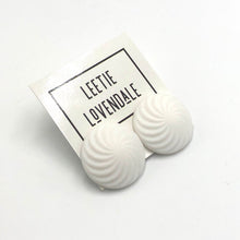 Load image into Gallery viewer, White Vortex Retro Button Stud Earrings