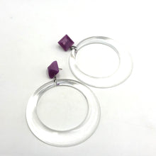 Load image into Gallery viewer, Clear &amp; Lilac Moonglow Iris Earrings