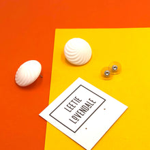 Load image into Gallery viewer, White Vortex Retro Button Stud Earrings