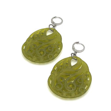 Load image into Gallery viewer, Olive Green Paisley Teardrop Earrings