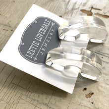 Load image into Gallery viewer, Clear Art Deco Half Circle Stud Earrings