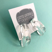 Load image into Gallery viewer, Clear Art Deco Half Circle Stud Earrings