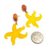 Load image into Gallery viewer, Frosty Starfish Drop Earrings