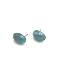 Load image into Gallery viewer, Ice Blue Marbled Oval Stud Earrings