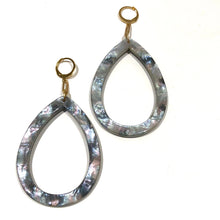 Load image into Gallery viewer, Grey Aurora Borealis Muted Teardrop Drop Earrings