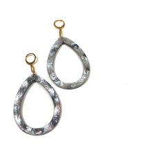 Load image into Gallery viewer, Grey Aurora Borealis Muted Teardrop Drop Earrings