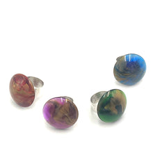 Load image into Gallery viewer, Ruby &amp; Gold Marbled Lucite Silver Cocktail Ring