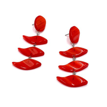Load image into Gallery viewer, Tomato Moonglow Crest Statement Earrings *
