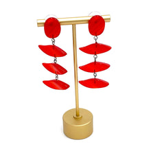Load image into Gallery viewer, Tomato Moonglow Crest Statement Earrings *