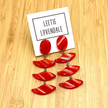 Load image into Gallery viewer, Tomato Moonglow Crest Statement Earrings *
