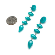 Load image into Gallery viewer, Teal Moonglow Baby Pod Statement Earrings *