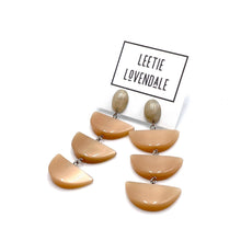 Load image into Gallery viewer, Champagne Beige Crescent Moonglow Earrings *