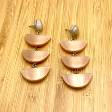Load image into Gallery viewer, Champagne Beige Crescent Moonglow Earrings *