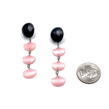Load image into Gallery viewer, Charcoal &amp; Pink Moonglow Drip Statement Earrings