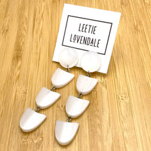 Load image into Gallery viewer, White Arrow Moonglow Earrings *