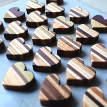 Load image into Gallery viewer, Striped Wooden Hearts