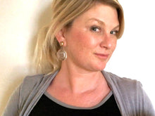 Load image into Gallery viewer, Clear &amp; Gold Mercury Art Deco Carved Earrings