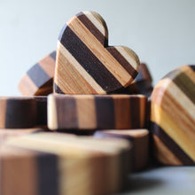 Load image into Gallery viewer, Striped Wooden Hearts