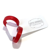 Load image into Gallery viewer, Cherry Red Moonglow Mini Classic Hoop Earrings