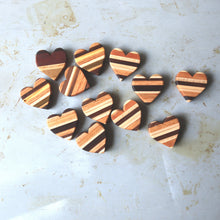 Load image into Gallery viewer, Striped Wooden Hearts