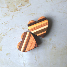 Load image into Gallery viewer, Striped Wooden Hearts
