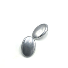 Load image into Gallery viewer, Shabby Metallic Silver Oval Stud Earrings