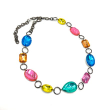 Load image into Gallery viewer, Bright Tones Story Shine-On Gem Shortie Necklace