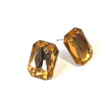 Load image into Gallery viewer, Tangerine Orange Faceted Foil Backed Stud Earrings