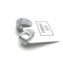 Load image into Gallery viewer, Shabby Metallic Silver Curled Petal Stud Earrings