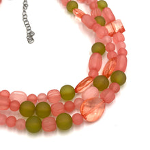 Load image into Gallery viewer, Coral &amp; Olive Frosted Morgan Necklace