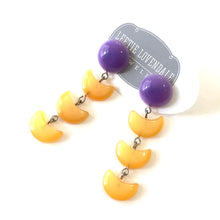 Load image into Gallery viewer, Lavender &amp; Tangerine Moonglow Fish Scale Earrings