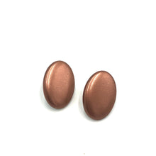 Load image into Gallery viewer, Shabby Metallic Copper Oval Stud Earrings
