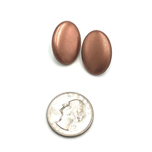 Load image into Gallery viewer, Shabby Metallic Copper Oval Stud Earrings