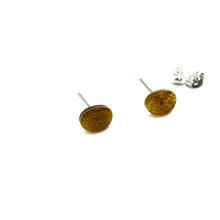 Load image into Gallery viewer, Gold Glitter Oval Stud Earrings