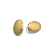 Load image into Gallery viewer, Shabby Metallic Gold Oval Stud Earrings