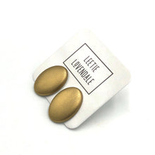 Load image into Gallery viewer, Shabby Metallic Gold Oval Stud Earrings