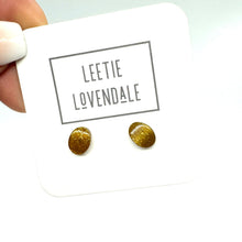 Load image into Gallery viewer, Gold Glitter Oval Stud Earrings