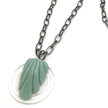 Load image into Gallery viewer, Light Jade Green Carved Deco Chain Necklace