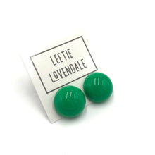 Load image into Gallery viewer, True Green Retro Button Stud Earrings