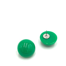 Load image into Gallery viewer, True Green Retro Button Stud Earrings
